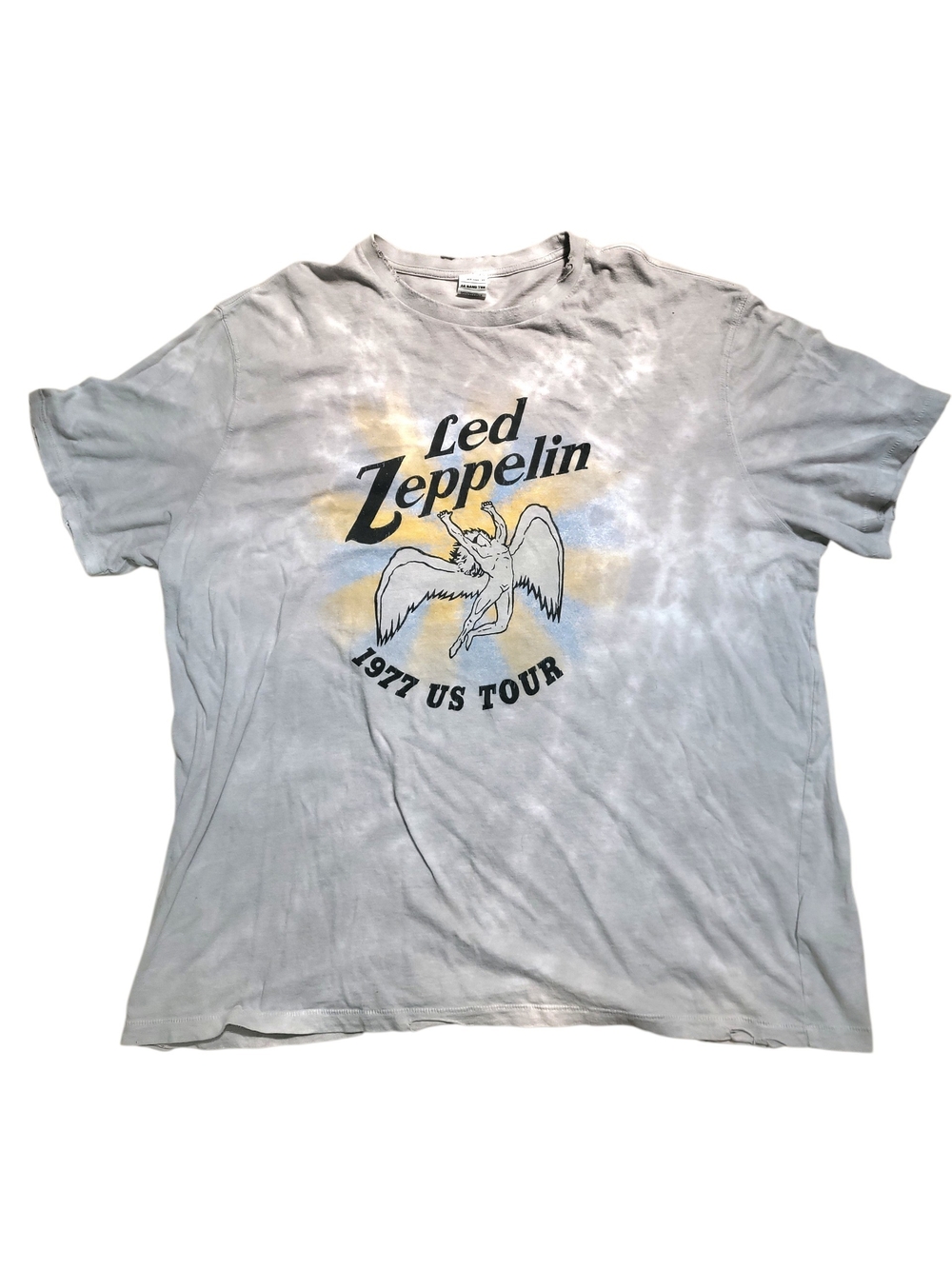 1977 US Tour Led Zepplin Graphic Band T-Shirt - Tye Dye Size L Vintage